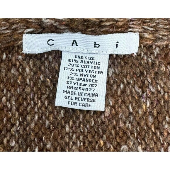 Cabi Poncho Shawl Women's ONE SIZE Cape Heather Brown Ruffle Hem Flowy - Picture 7 of 11